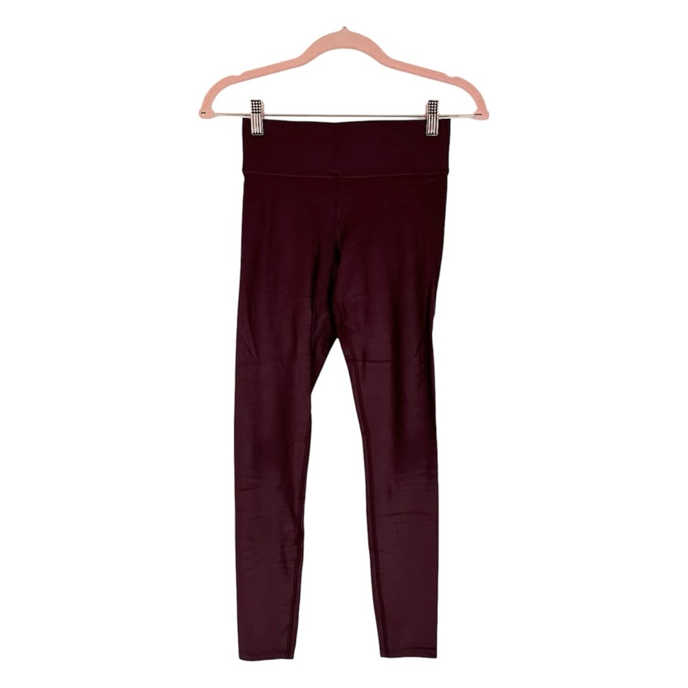 Carbon38 Leggings Womens XS Maroon Red Takara Shine Metallic Athleisure